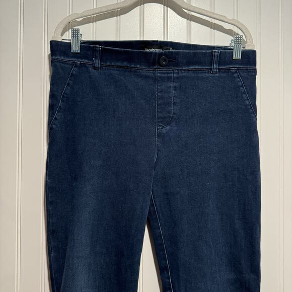 Betabrand Pull On Denim Jeans Straight Leg Size Large Petite - Picture 2 of 5